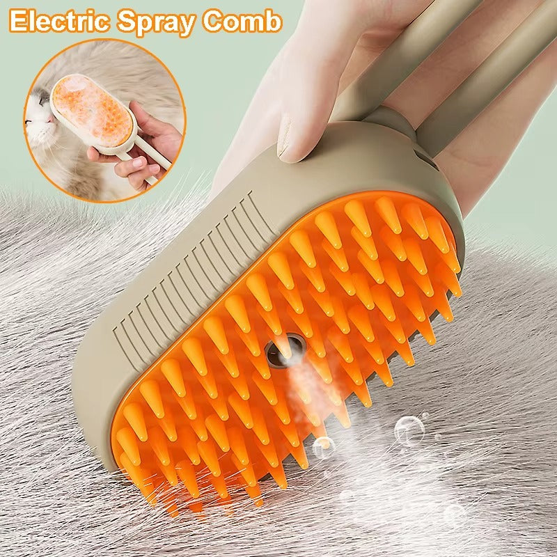 3-in-1 Pet Steam Brush – Groom, Detangle & Remove Hair for Dogs & Cats